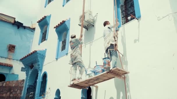 Prainers Reprinting Building Exterior Chefchaouen City Morocco — Stock video