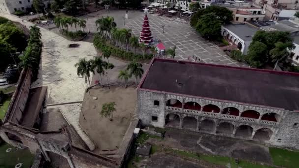 Alcazar Colon Und Stadtbild Santo Domingo Der Dominikanischen Republik Antenne — Stockvideo