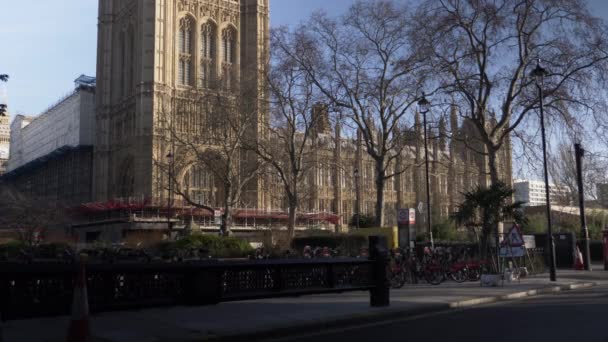 Olhando Para Victoria Tower Great College Street Westminster Londres Reino — Vídeo de Stock