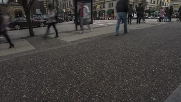 Time Lapse Passeggiata Pedonale Burrard Street Centro Città Timelapse Rivelando — Video Stock