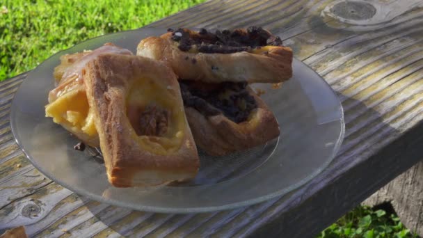 Facturas Argentinas Argentinian Pastries Day Light Tea Time Women Hand — 비디오