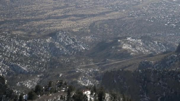 Car World Longest Aerial Tram Travels Downhill Scale Mountains — Video Stock