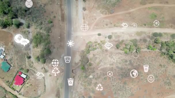 Environment Protection Concept Renewable Energy Sustainable Development Goals Drone Fly — Vídeo de stock