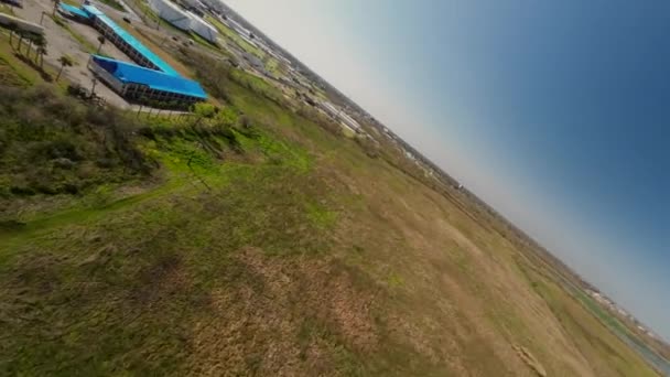 Fpv Fly Utility Workers Swamp Airboats Post Hurricane Ida — Stock video