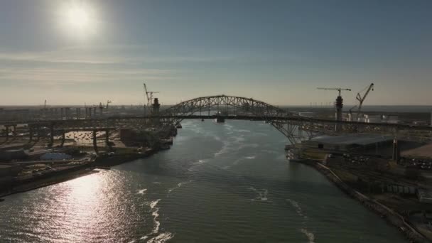 Veduta Aerea Del Ponte Portuale Vicino Porto Corpus Christi Texas — Video Stock