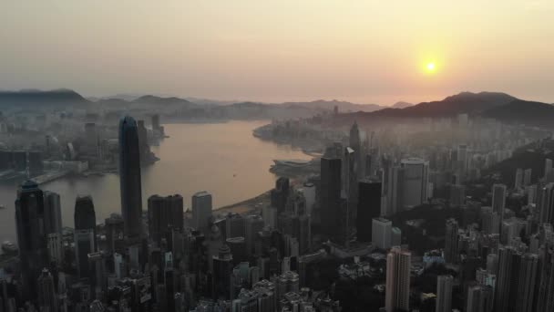 Track Shot Foggy Hong Kong — Vídeo de Stock