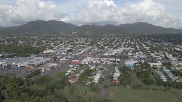 Aerial View Shopping Mall Park Avenue Suburb Kershaw Gardens Rockhampton — стокове відео