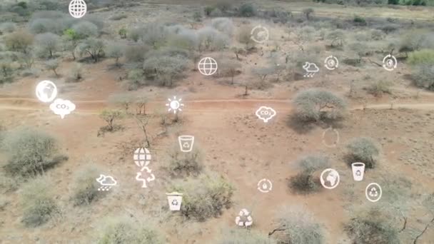 Concepto Protección Medioambiental Energía Renovable Objetivos Desarrollo Sostenible Drone Volar — Vídeo de stock