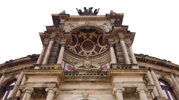 Dresden Tarihi Şehir Merkezi Ndeki Semper Operasının Detaylı Yüzü — Stok video