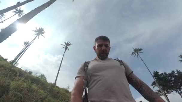 Walk First Person Cocora Valley — Stockvideo