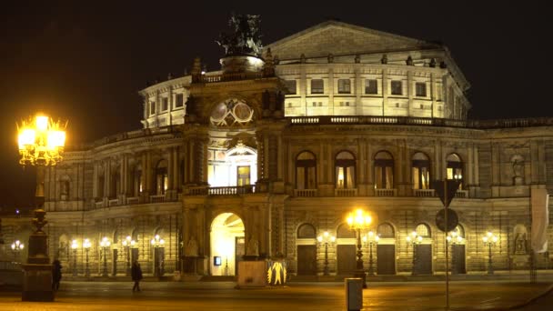 Dresden Eski Kasabası Konser Salonu Dış Görünümü Semperoper Çağırdı — Stok video