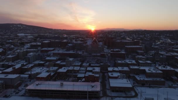Panoramic View Sherbrooke City Sunset Horizon Quebec Canada High Angle — Stok video