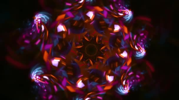 Kaleidoscope Floral Fractal Abstract Deep Red Bokeh Seamless Looping Music — Video Stock