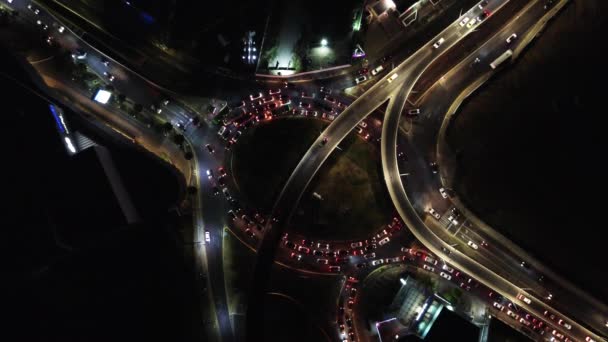Night Video Aqueduct Avenue City Zapopan Car Traffic Lights — Video