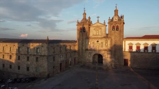 Sunset Church City Viseu Portugal — Stok video