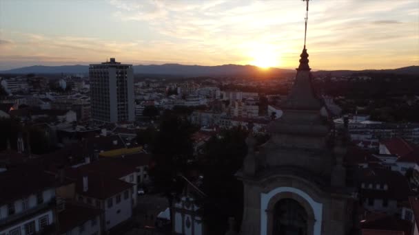 Sky Church City Viseu Portugal — Stock Video