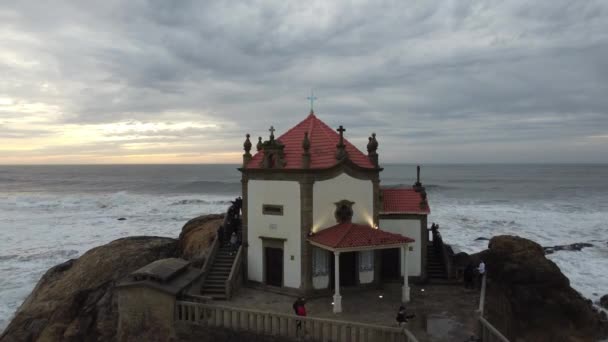 Chiesa Vicino All Oceano Gaia Porto Portogallo — Video Stock