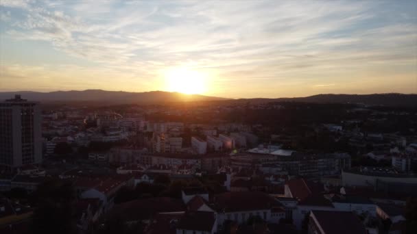 Lucht Kerk Stad Viseu Portugal — Stockvideo