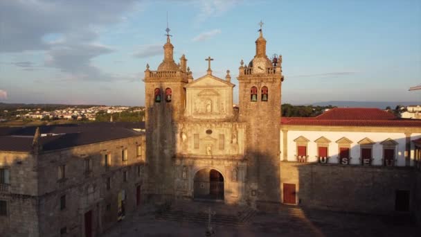 Sunset Church City Viseu Portugal — Video Stock