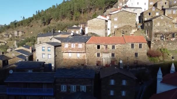 Beautiful Village Pido Portugal Houses Made Shale Stone — Video Stock