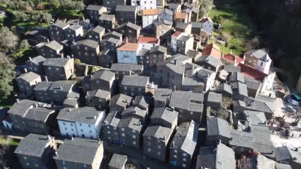 Beautiful Village Pido Portugal Houses Made Shale Stone — Vídeos de Stock