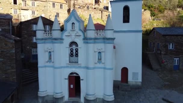 Beautiful Village Pido Portugal Houses Made Shale Stone — Video Stock