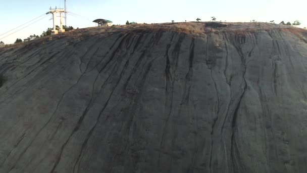 Enorme Cúpula Granito Stone Mountain State Park Milha Subir Trilha — Vídeo de Stock