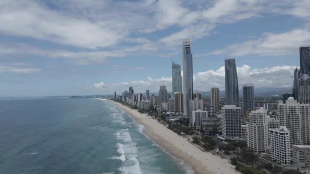 Skyline Praia Surfers Paradise Perto Broadbeach Gold Coast Qld Austrália — Vídeo de Stock