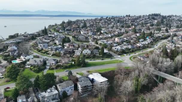 Güneydoğu Magnolia Carlton Park Briarcliff Olympic Mountains Puget Sound Seattle — Stok video