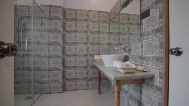 Pista Lenta Lussuoso Bagno Albergo — Video Stock