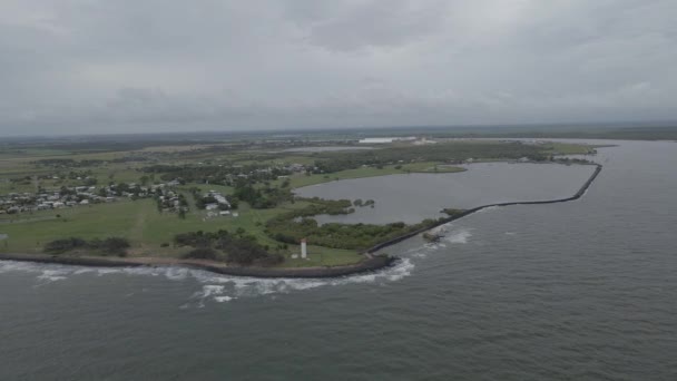 Burnett Heads Lighthouse South Head Parklands Burnett River Its Mouth — стокове відео