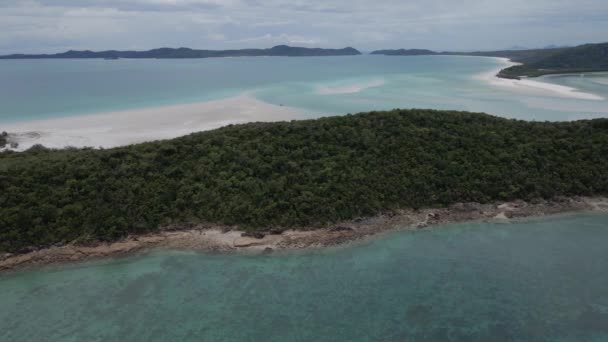 Malerischer Hill Inlet Lookout Und Whitehaven Beach Northern End Whitsunday — Stockvideo