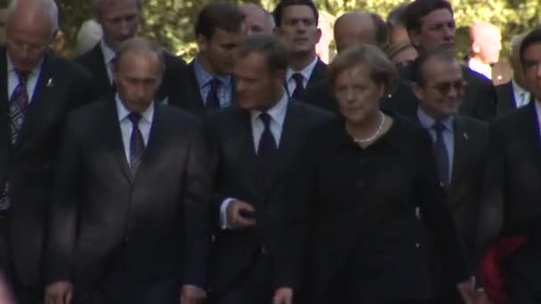 Leaders States Including Vladimir Putin Angela Merkel Francois Fillon Donald — Stockvideo