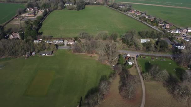 Nonington Small Town Parish Green Spacious Countryside Landscape Aerial View — Video