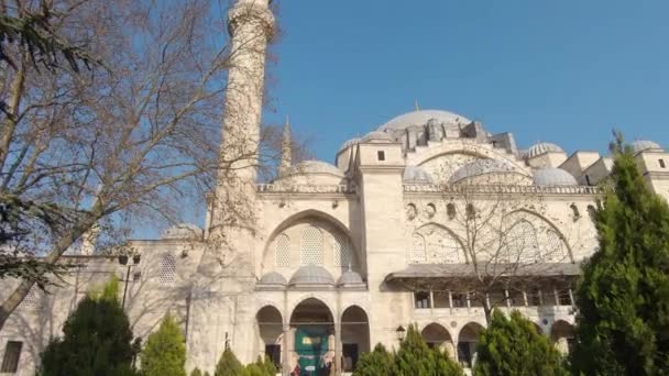 Вид Первого Лица Идущий Мечети Слеймание Стамбул Турция — стоковое видео