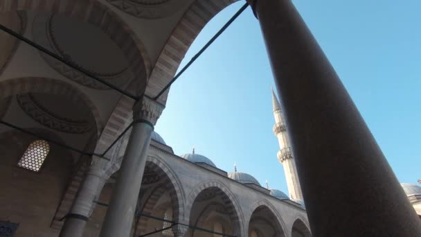 Patio Mezquita Sleymaniye Estambul Turquía Mano — Vídeo de stock