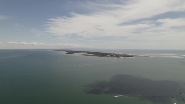 Χερσόνησος Troia Setubal Στην Πορτογαλία Αεροφωτογραφία — Αρχείο Βίντεο