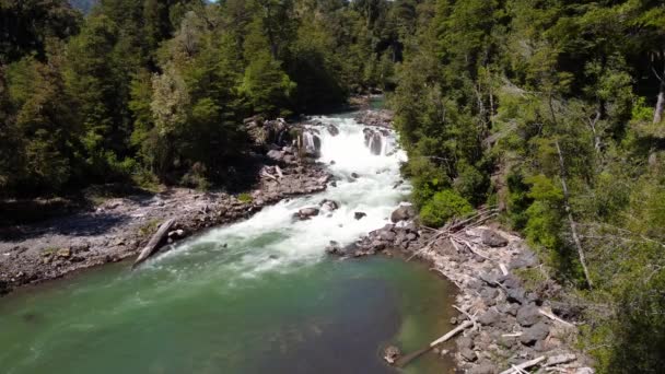 Mirador Salto Los Novios Parque Nacional Puyehue Chile Cascadas Saltos — Vídeo de stock
