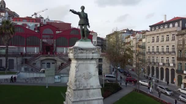 Infante Henrique Plein Stad Porto Portugal — Stockvideo