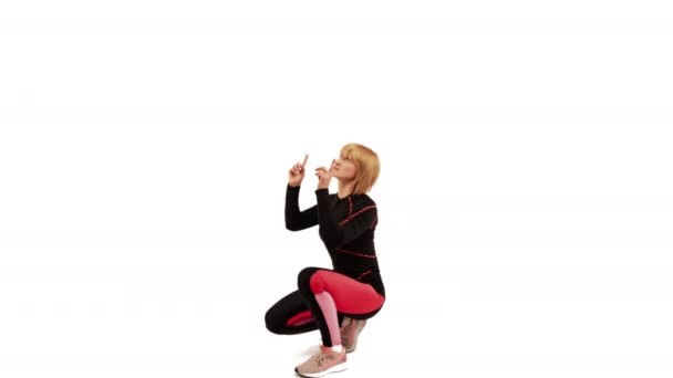 Balle Balle Punjabi Symbolik Som Del Aerobics Vit Bakgrund — Stockvideo