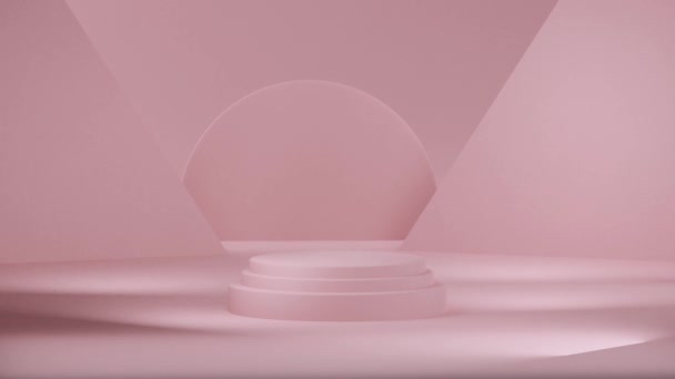 Animation Podium Abstract Background Products Pink Color — ストック動画