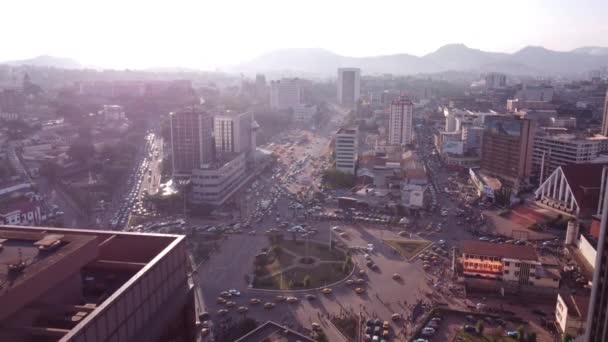 Descent Poste Centrale Roundabout Center Town Yaound — Video Stock