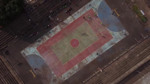 Spinning Tiro Sobre Quadra Handebol Universidade Yaound — Vídeo de Stock