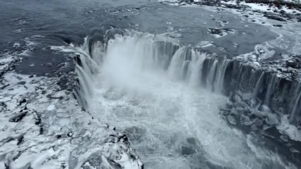 Den Kraftfulla Selfoss Vattenfallen Island — Stockvideo