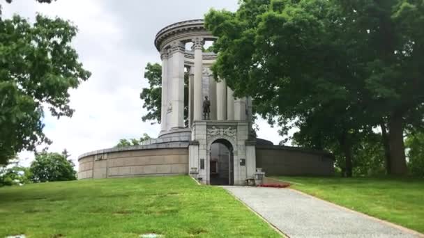 Scenic View Memorial Statue Marble Columns American President Thomas Jefferson — Stockvideo