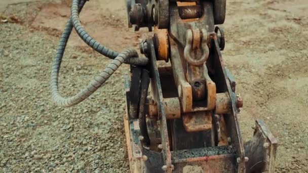 Vibratory Plate Compactor Machine Hoses Hinges Moving — Stok video