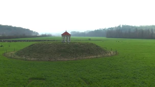 Drone Descendant Bas Travers Les Pâturages Verts Belvédère Charmant Helen — Video