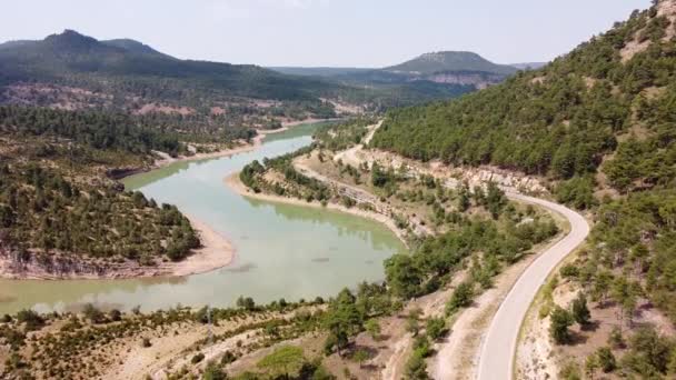 Lac Embalse Toba Réservoir Eau Serrania Cuenca Cuenca Espagne Vue — Video