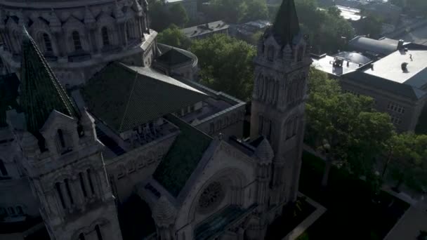 Drone View Cathedral Basilica Saint Louis Missouri — Stok Video