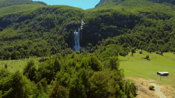 Llanada Grande Localidad Cochamo Patagonia Chile Con Cascada Como Uno — Video